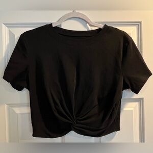 Black Twist Front Crop Top